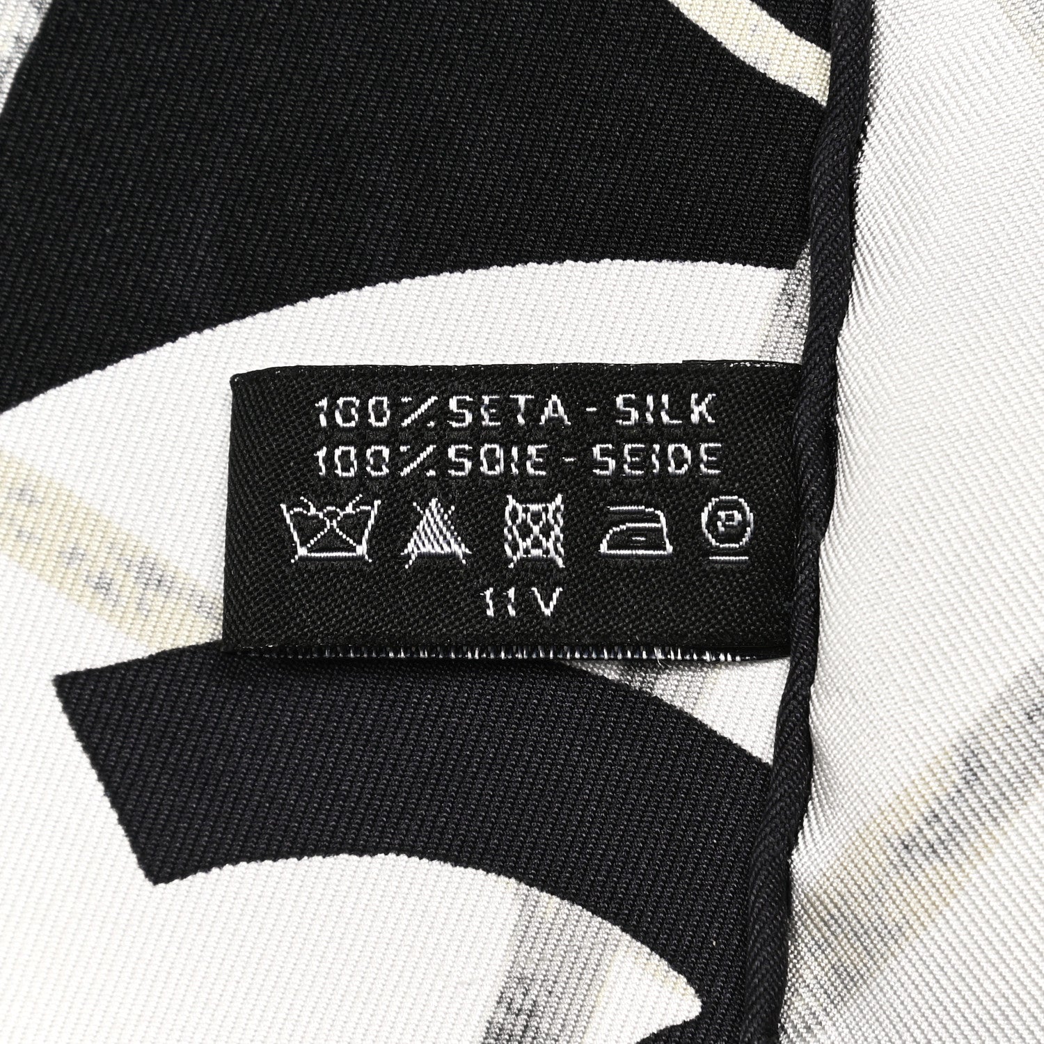 Chanel Silk Camellia CC Square Scarf Black 4 of 4