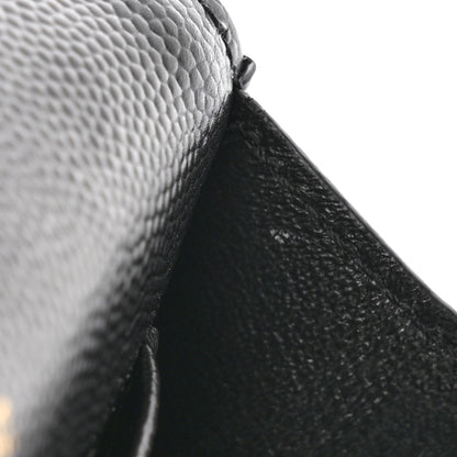 Saint Laurent Grain De Poudre Matelasse Chevron Small Monogram Envelope Wallet Black 8 of 9