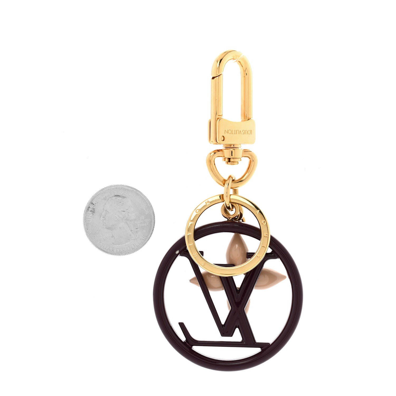 Louis Vuitton LV Circle Bag Charm Key Holder Purple Gold 2 of 6
