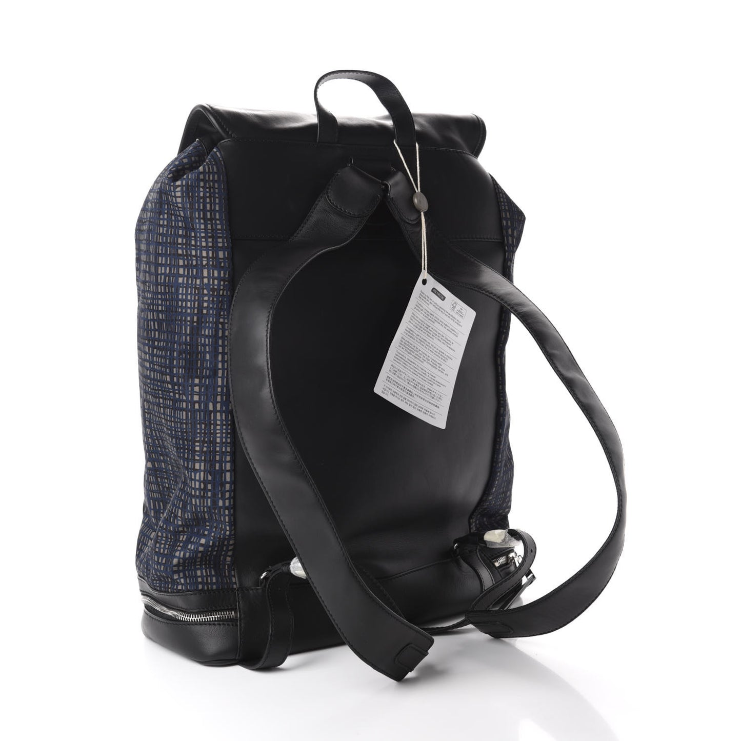 Nylon Calfskin Classic Silver Hardware Traveler Backpack Dark Night