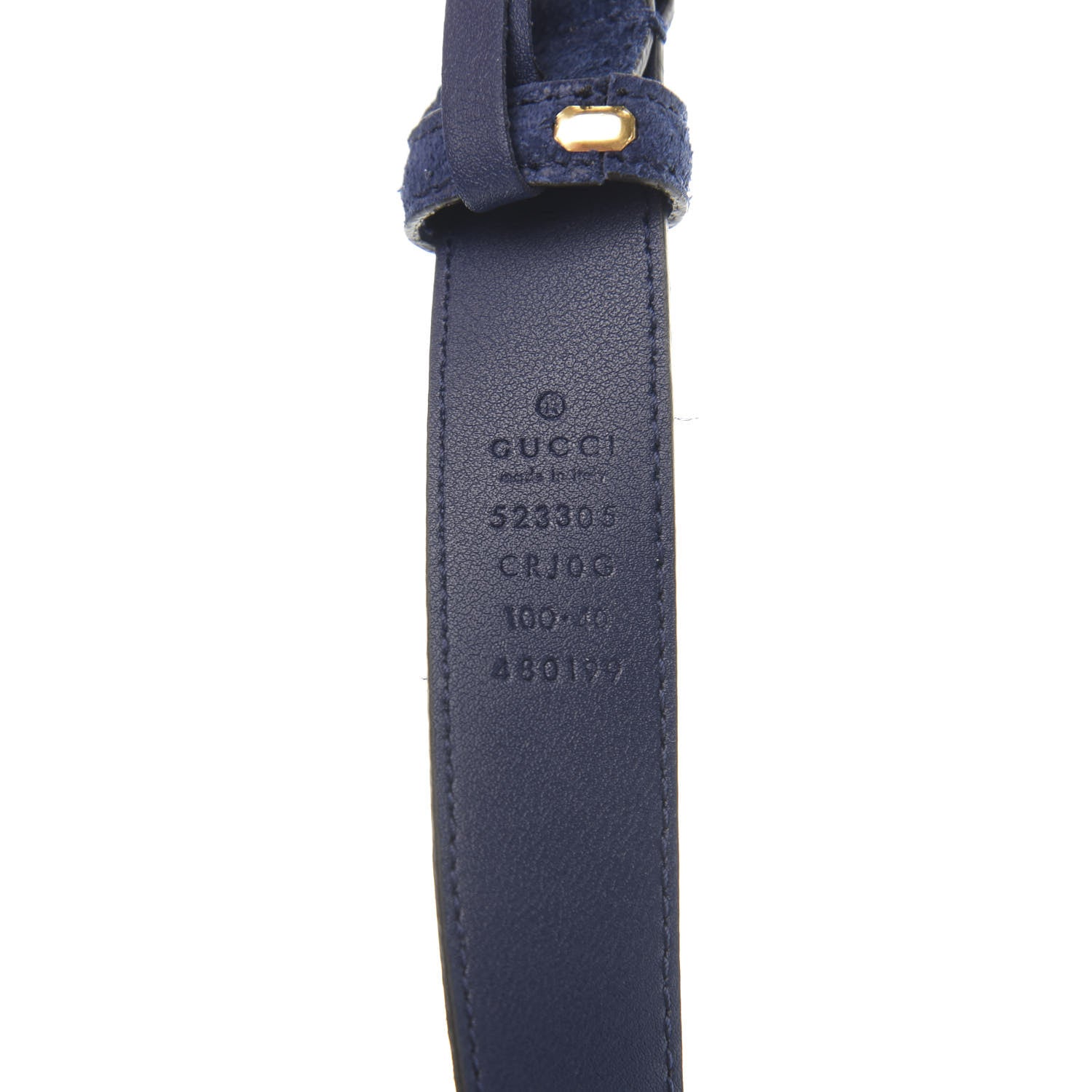Gucci Suede Icaro G Cube 25mm Belt 100 40 Dark Navy 3 of 5