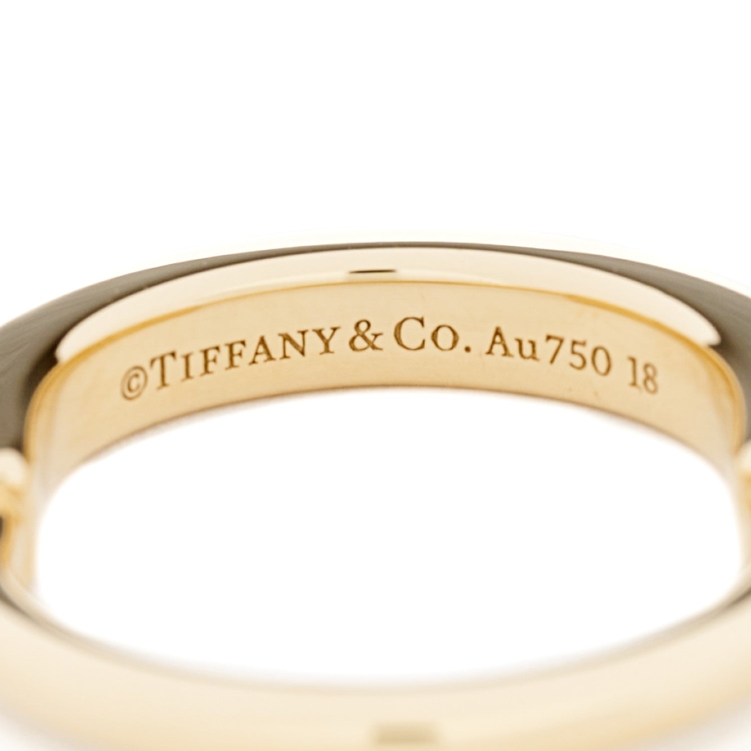Tiffany 18K Yellow Gold Lock Ring 47 4 5 of 6