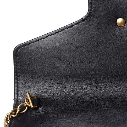 Gucci Calfskin Matelasse GG Marmont Chain Wallet Black 11 of 11