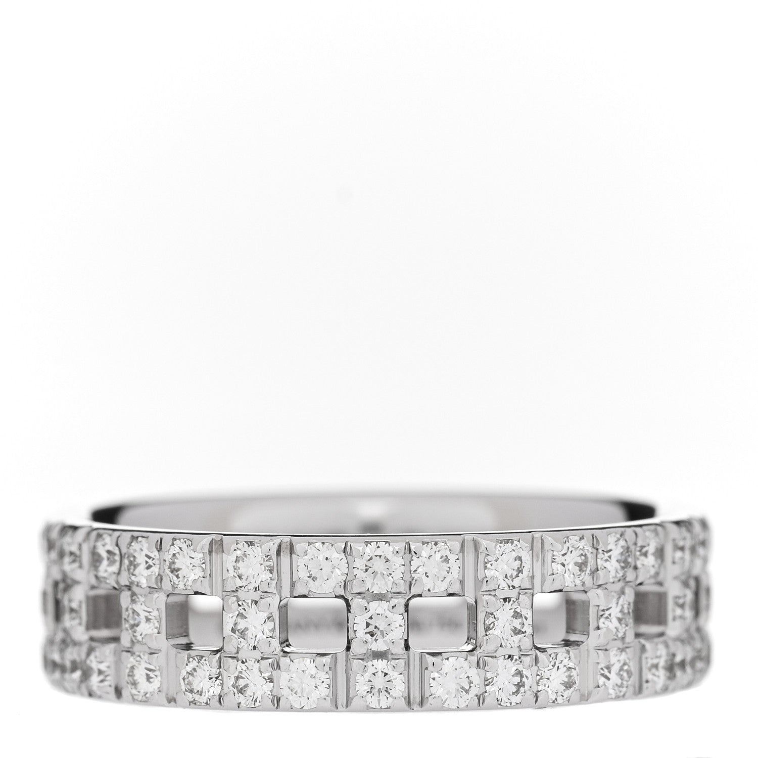 Tiffany 18K White Gold Diamond T True Wide Ring 56 7.75 1 of 5