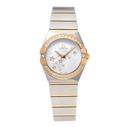 Omega Stainless Steel 18K Yellow Gold Diamond Bezel Mother of Pearl 24mm Constellation Quartz Watch 123.25.24.60.05.001 1 of 6