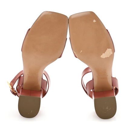 Valentino Garavani Calfskin One Stud Ankle Strap 60mm Sandals 37.5 Gingerbread 6 of 12