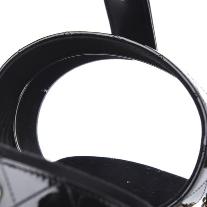 Chanel Patent Quilted Round Clutch With Chain Black 10 of 12