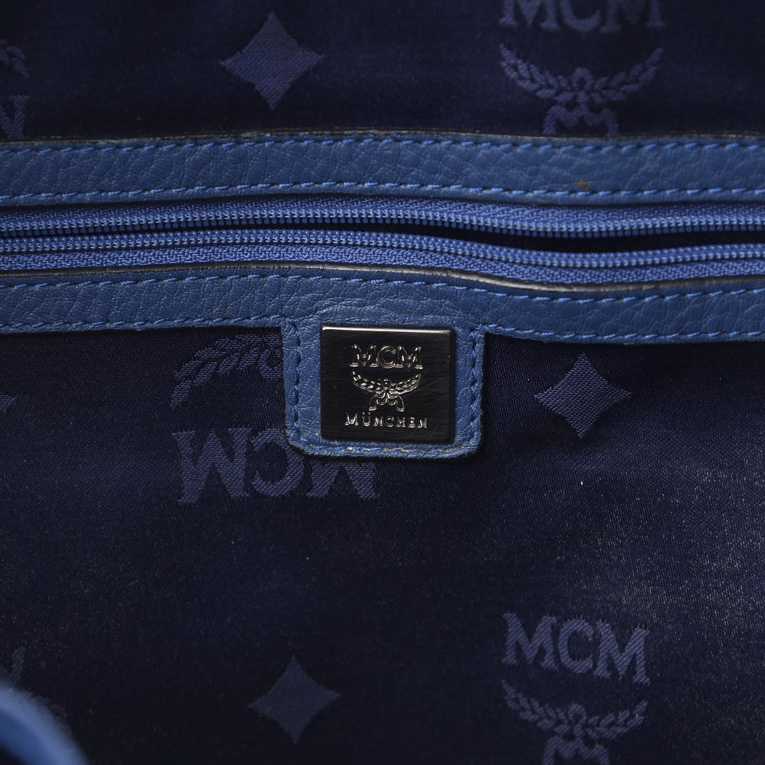 MCM Visetos Stark Medium Backpack Navy Blue 5 of 15