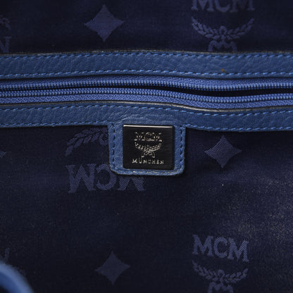 MCM Visetos Stark Medium Backpack Navy Blue 5 of 15