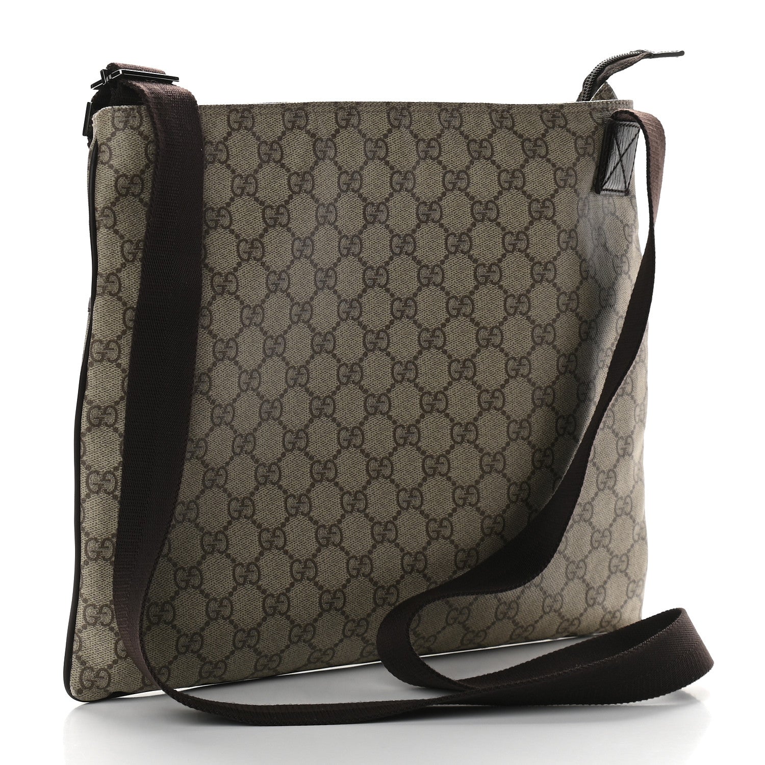 Gucci GG Plus Monogram Medium Flat Messenger Bag Dark Brown 2 of 8