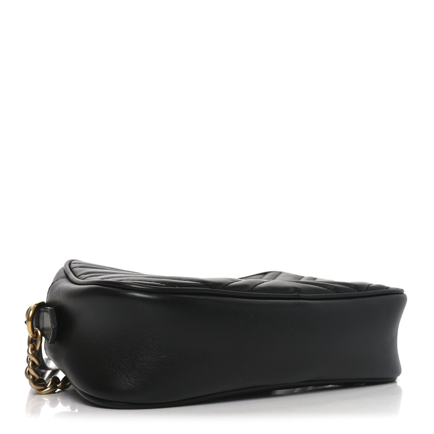 Calfskin Matelasse Small GG Marmont Chain Shoulder Bag Black