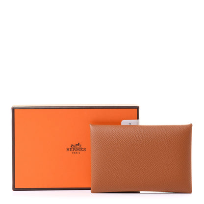 Hermes Epsom Calvi Card Case Gold 7 of 7