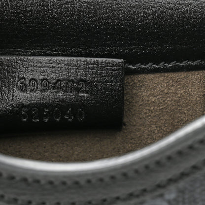 Gucci GG Supreme Monogram Azalea Calfskin Mini Retro Interlocking G Crossbody Bag Black 7 of 10