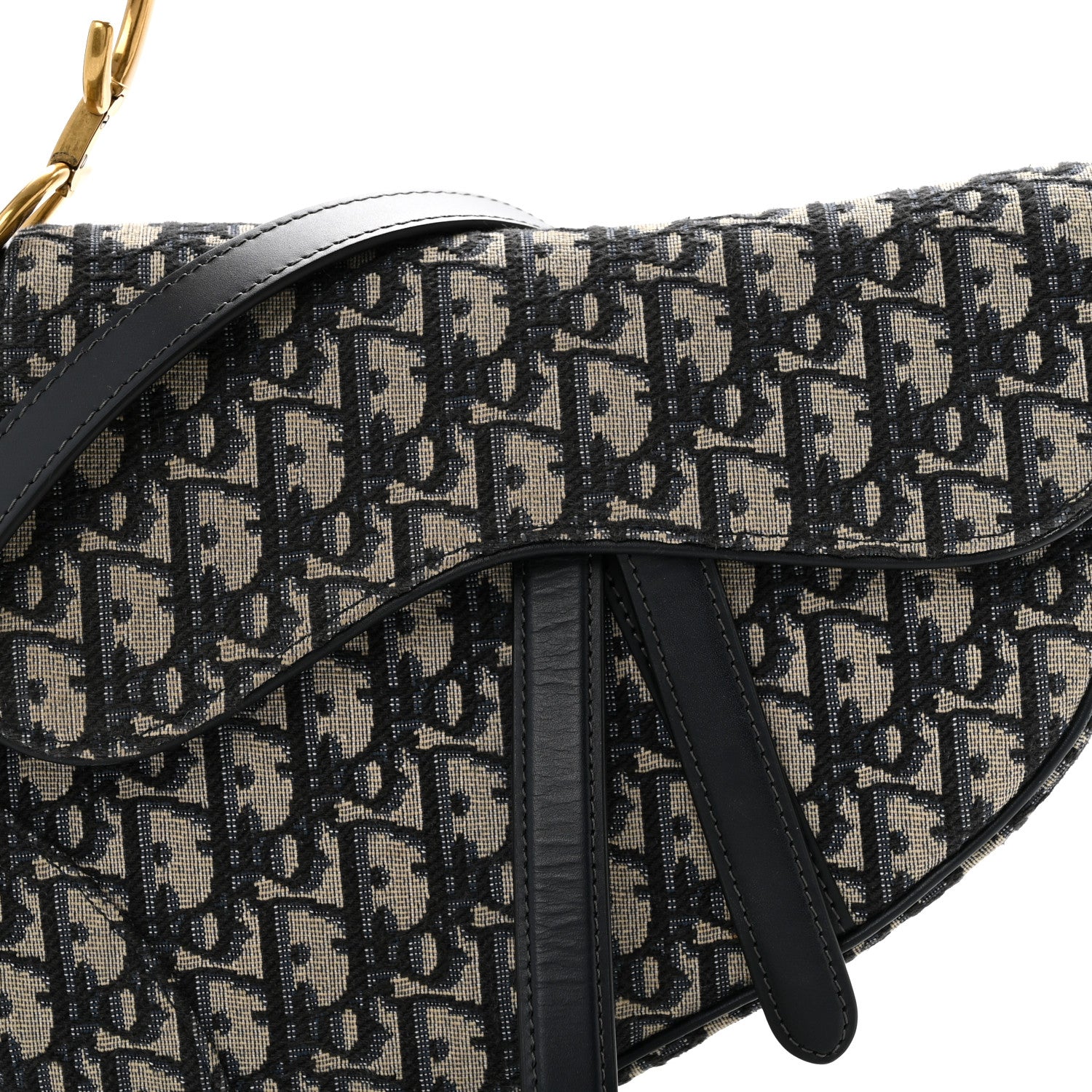 Christian Dior Oblique Saddle Bag With Strap Blue 8 of 12