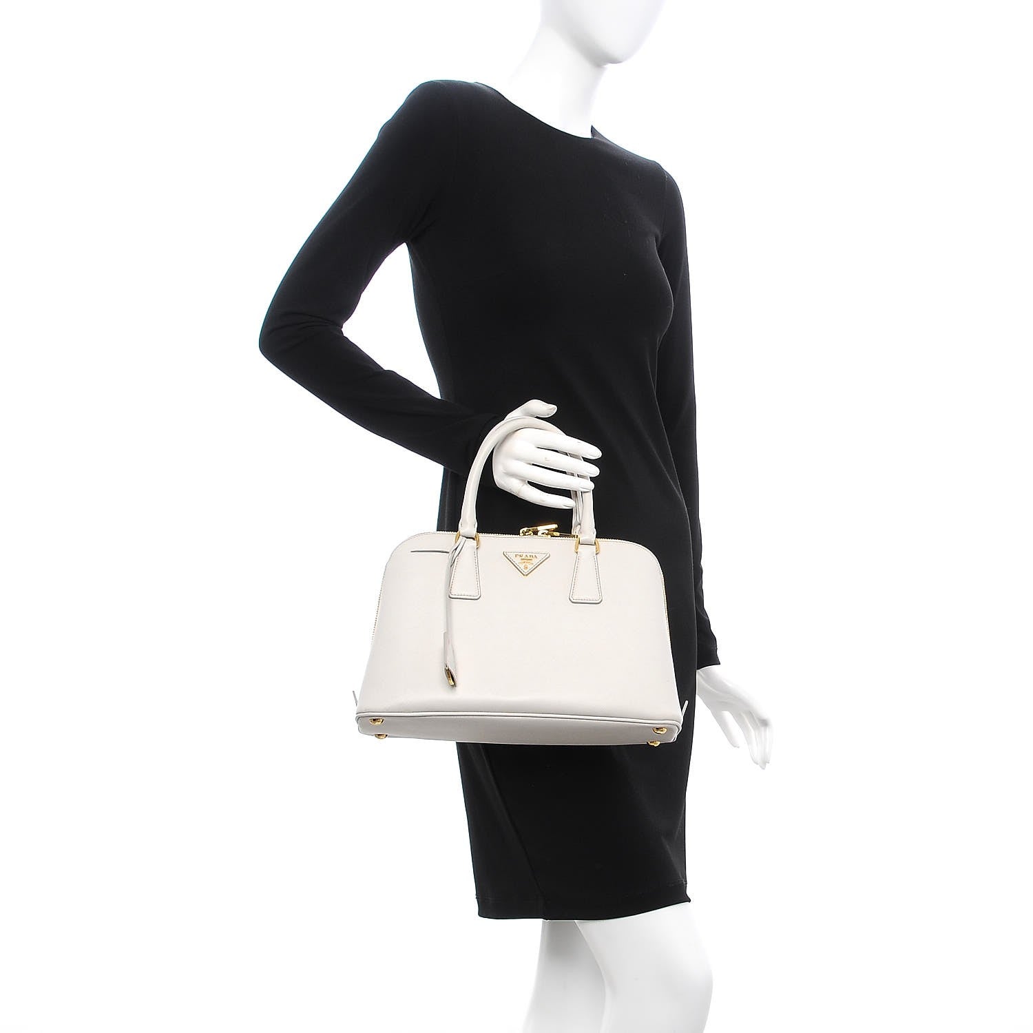 Prada Saffiano Lux Medium Promenade Tote Talco 3 of 10