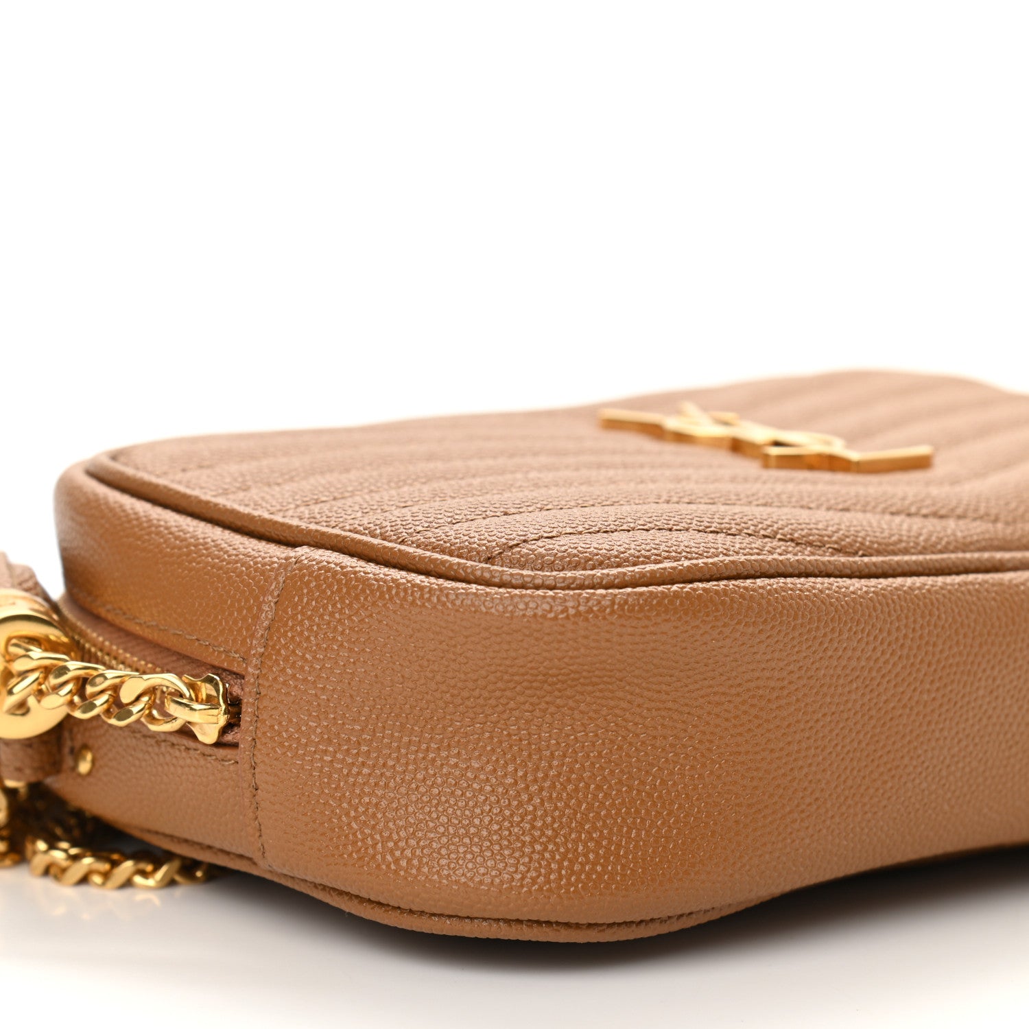 Saint Laurent Grain De Poudre Matelasse Monogram Mini Lou Camera Bag Dark Natural 8 of 11