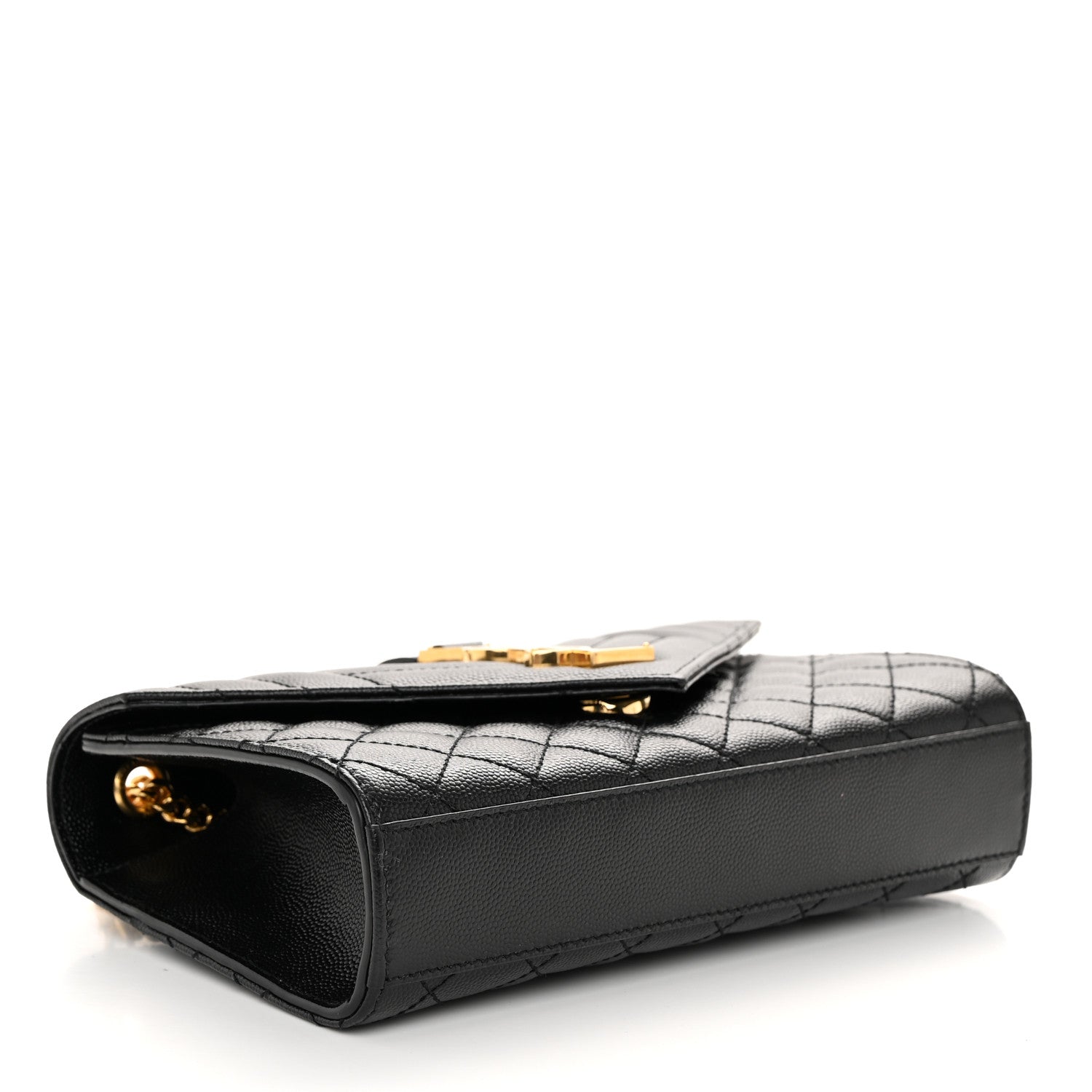 Saint Laurent Grain De Poudre Textured Mixed Matelasse Triquilt Small Monogram Satchel Black 4 of 11