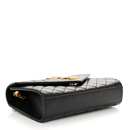 Saint Laurent Grain De Poudre Textured Mixed Matelasse Triquilt Small Monogram Satchel Black 4 of 11