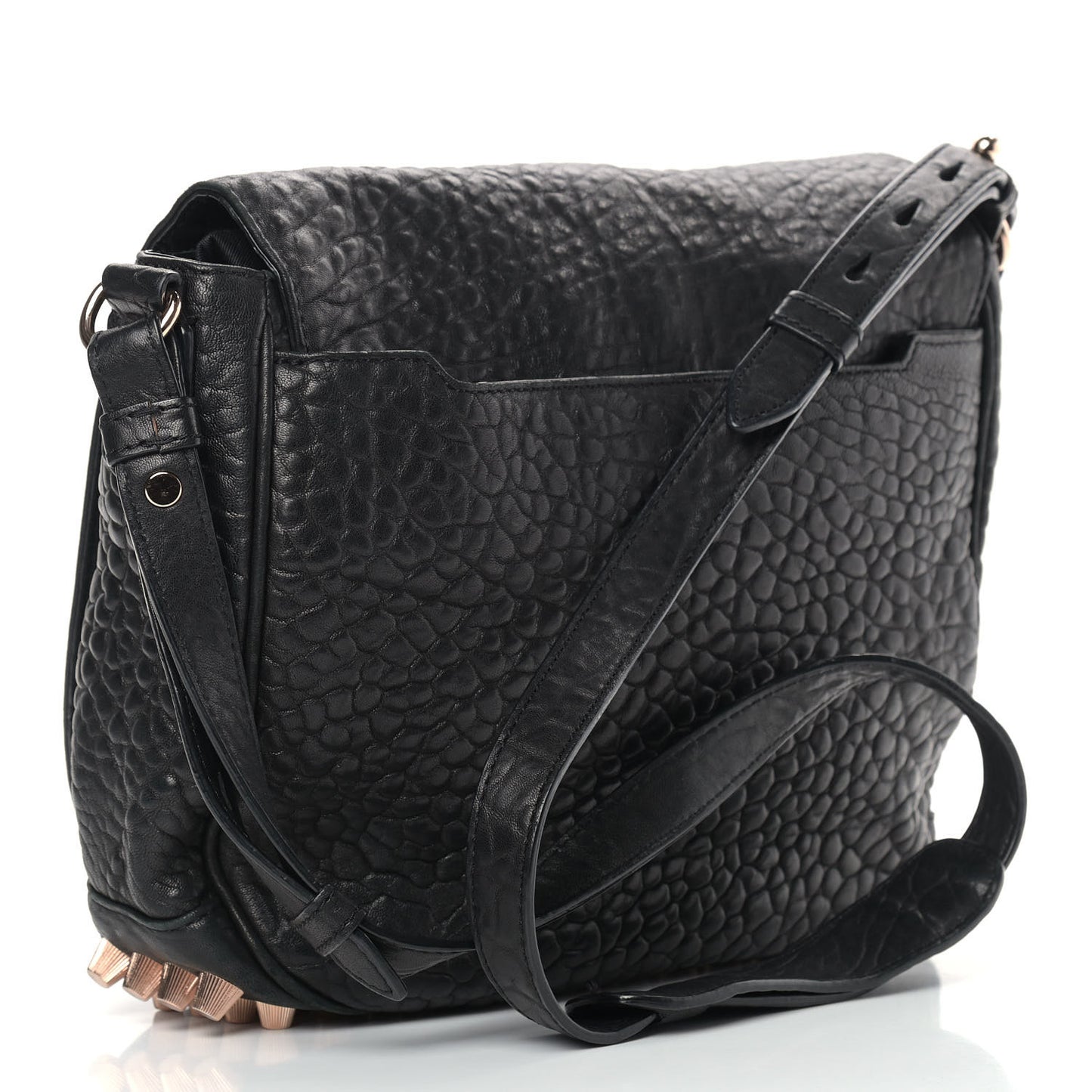 Pebbled Lambskin Lia Sling Black Rose Hardware