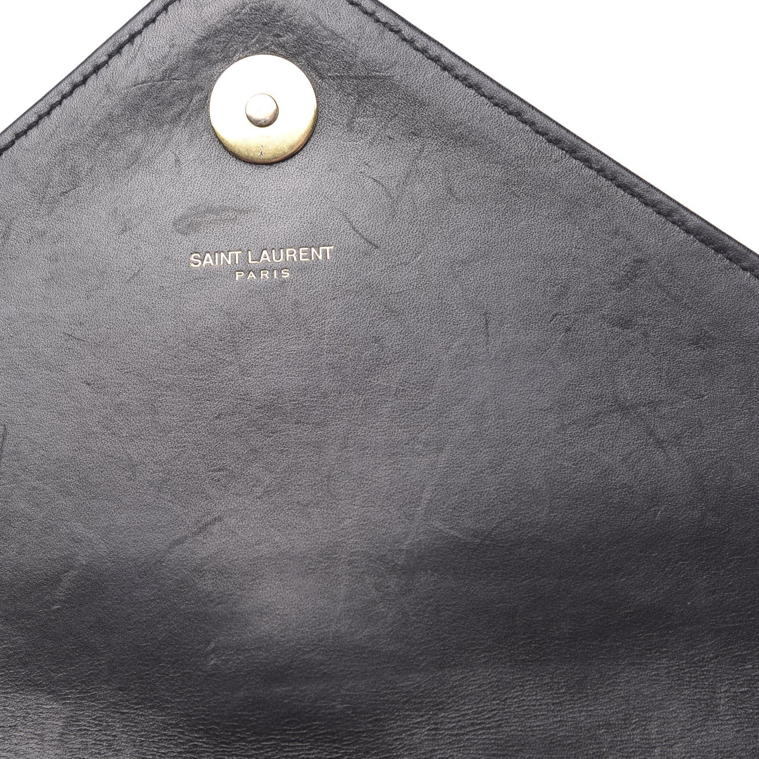 Saint Laurent Smooth Calfskin Matelasse Chevron Large Monogram Satchel Black 10 of 10