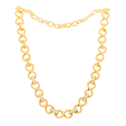 Tiffany 18K Yellow Gold Diamond Twist Link Necklace 3 of 5