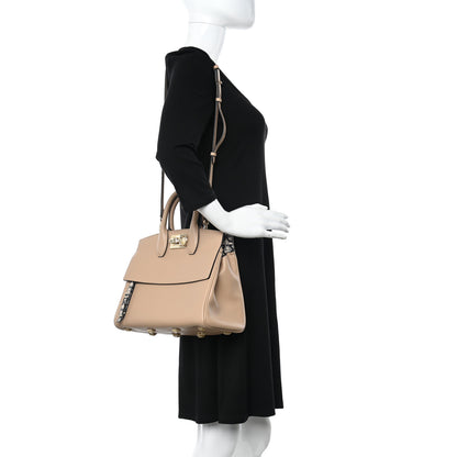 Salvatore Ferragamo Calfskin The Studio Bag Almond 2 of 10