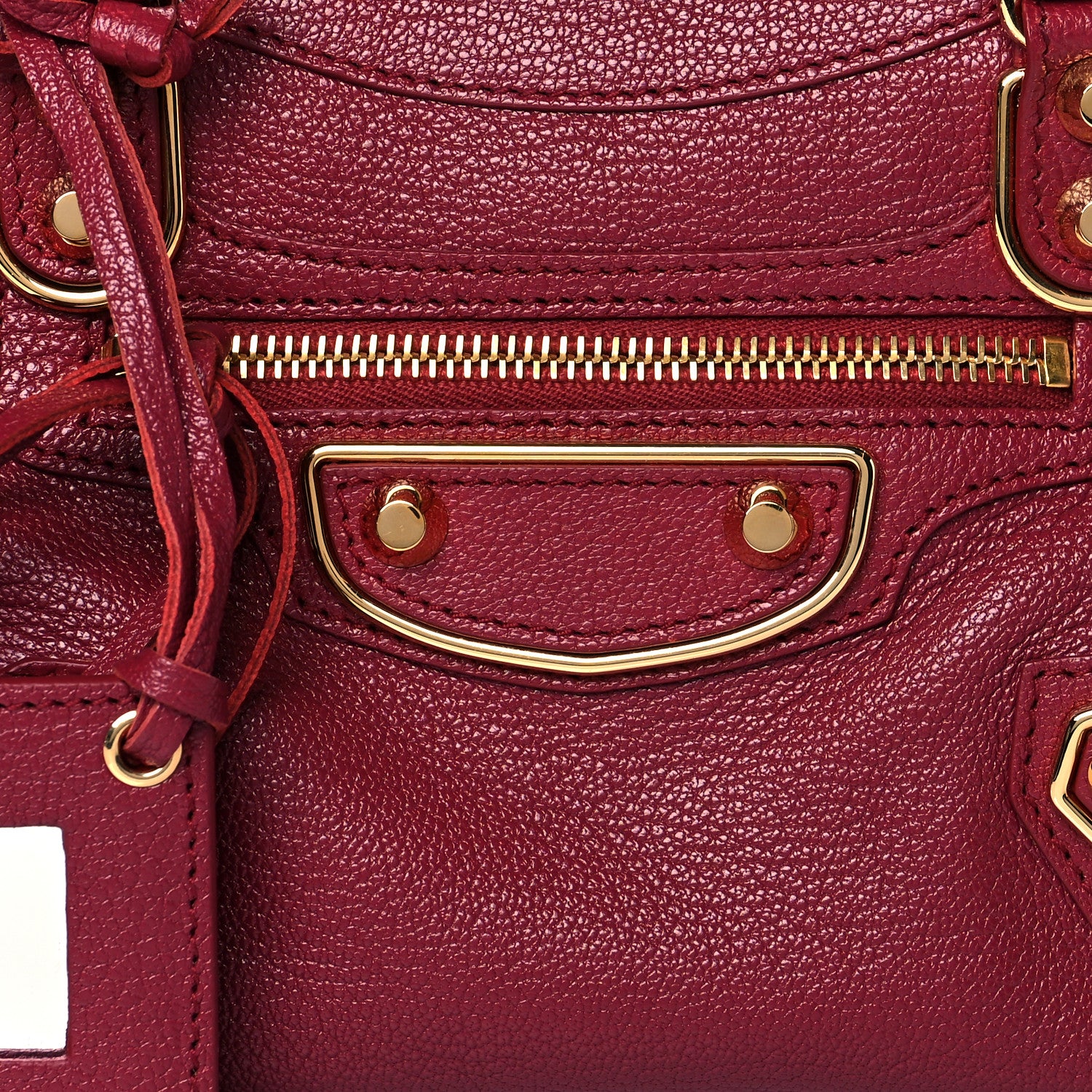 Balenciaga Chevre Gold Metallic Edge Hardware Mini City Rouge Grenat 8 of 10
