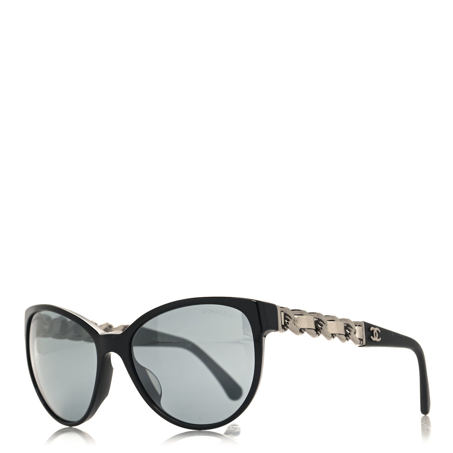 Cat Eye Chain Polarized Sunglasses 5215-Q Black