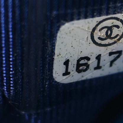 Chanel Patent Quilted Wallet On Chain WOC Dark Blue 7 of 12