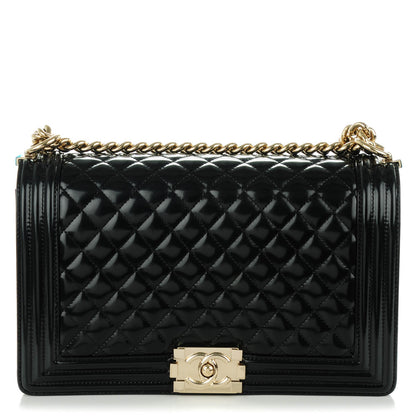 Chanel Iridescent Calfskin Quilted New Medium Boy Flap Black 1 of 8