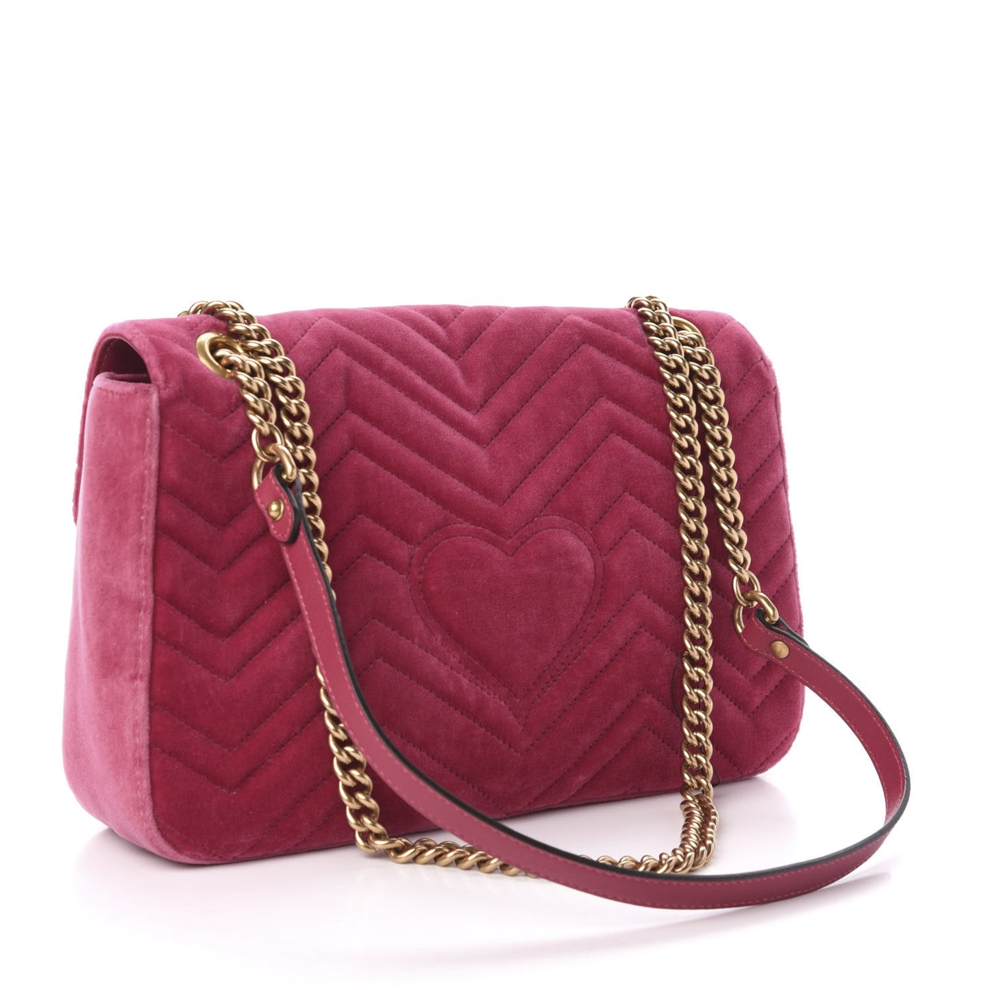 Velvet Matelasse Blind for Love Embroidered Medium GG Marmont Shoulder Bag Light Raspberry Rose Multicolor