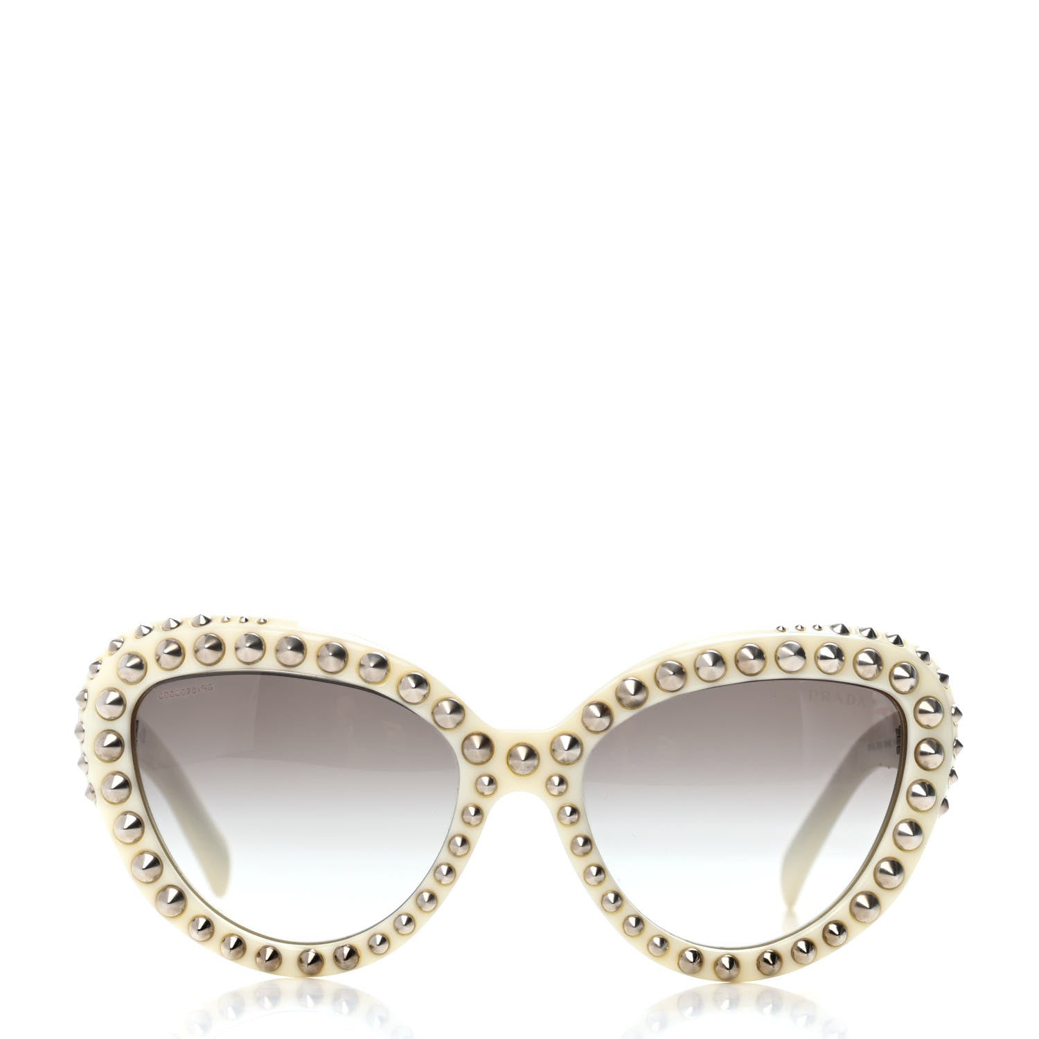 Prada Studded Ornate Cat Eye Sunglasses White 2 of 4