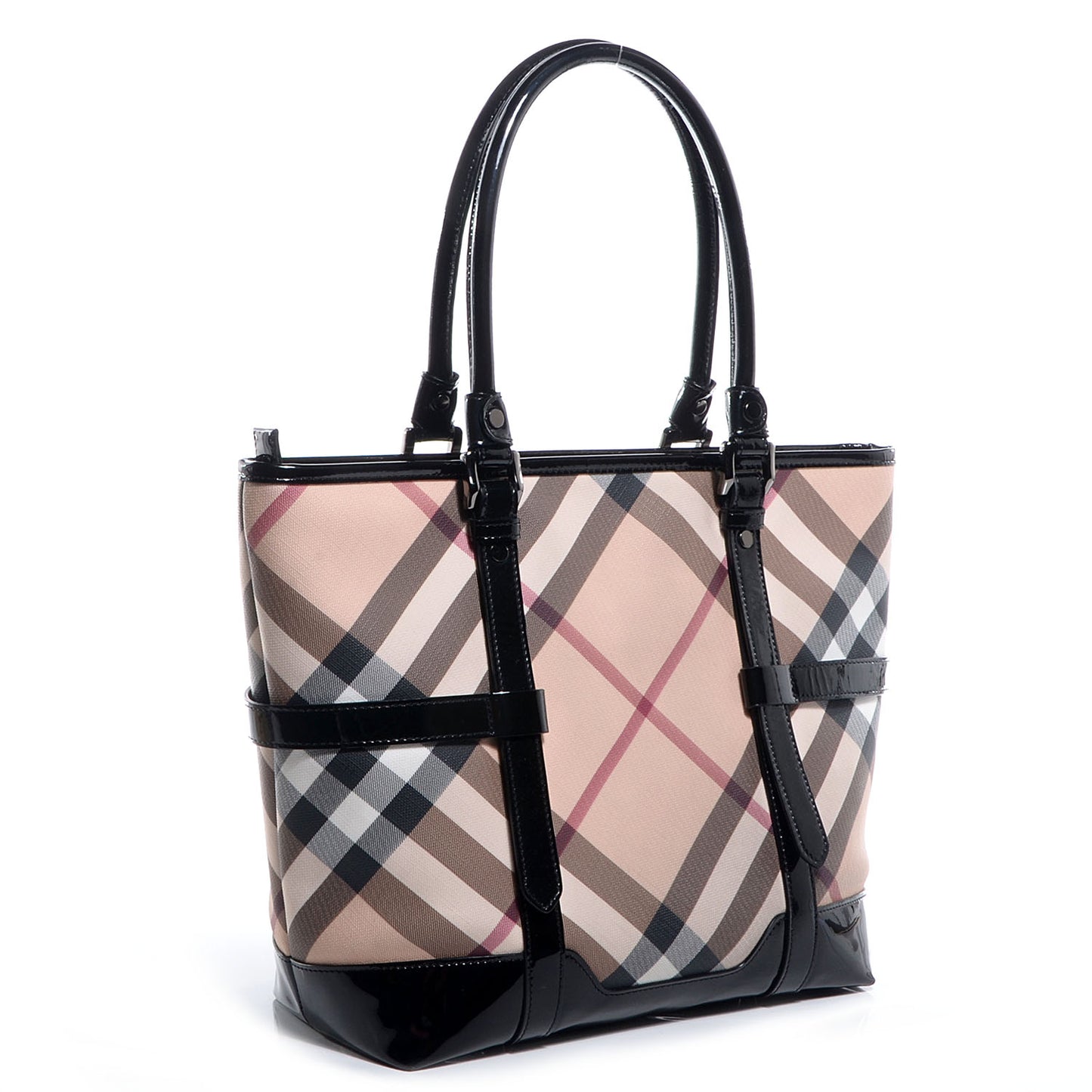 Patent Nova Check Tote Black