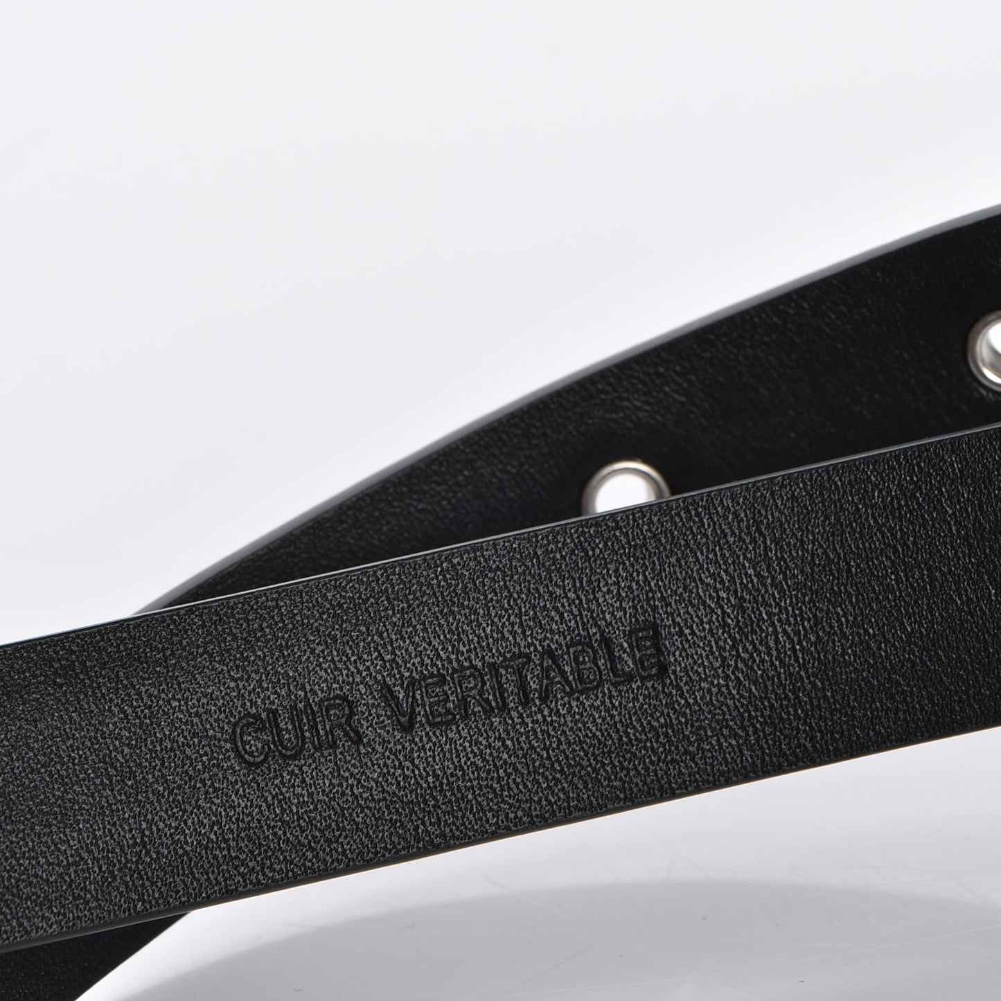 Glitter Calfskin CC Logo Skinny Belt 80 32 Silver