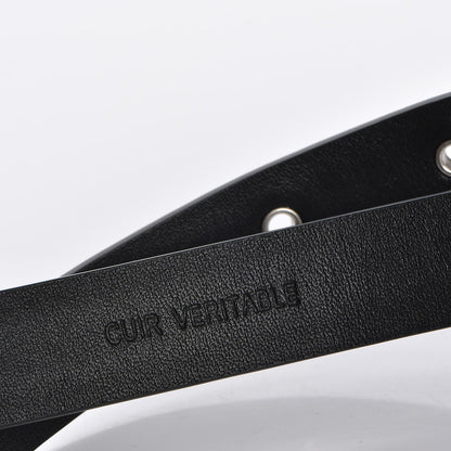 Chanel Glitter Calfskin CC Logo Skinny Belt 80 32 Silver 5 of 8