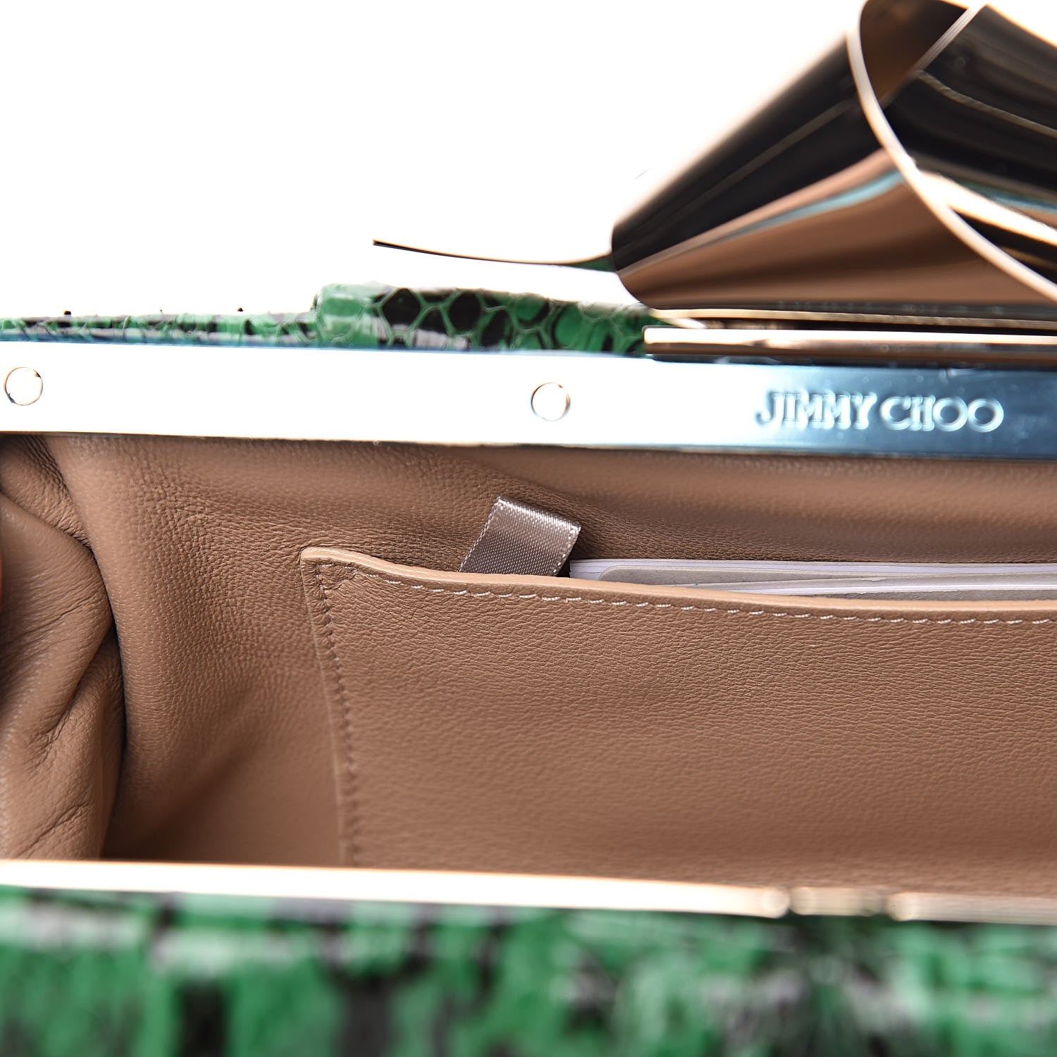 Jimmy Choo Gloss Elaphe Snakeskin Cara Clutch Kew 8 of 12