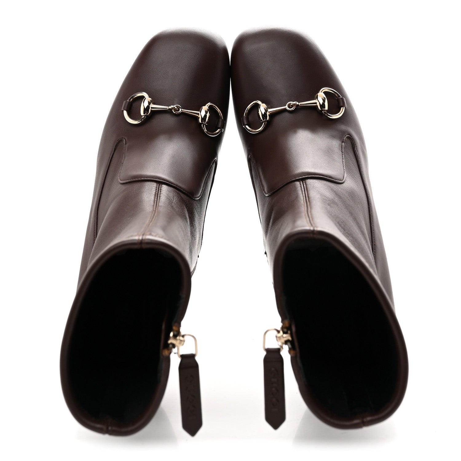 Gucci Nappa Horsebit Ankle Boots 39 New Chocolate 2 of 9