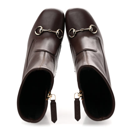 Gucci Nappa Horsebit Ankle Boots 39 New Chocolate 2 of 9
