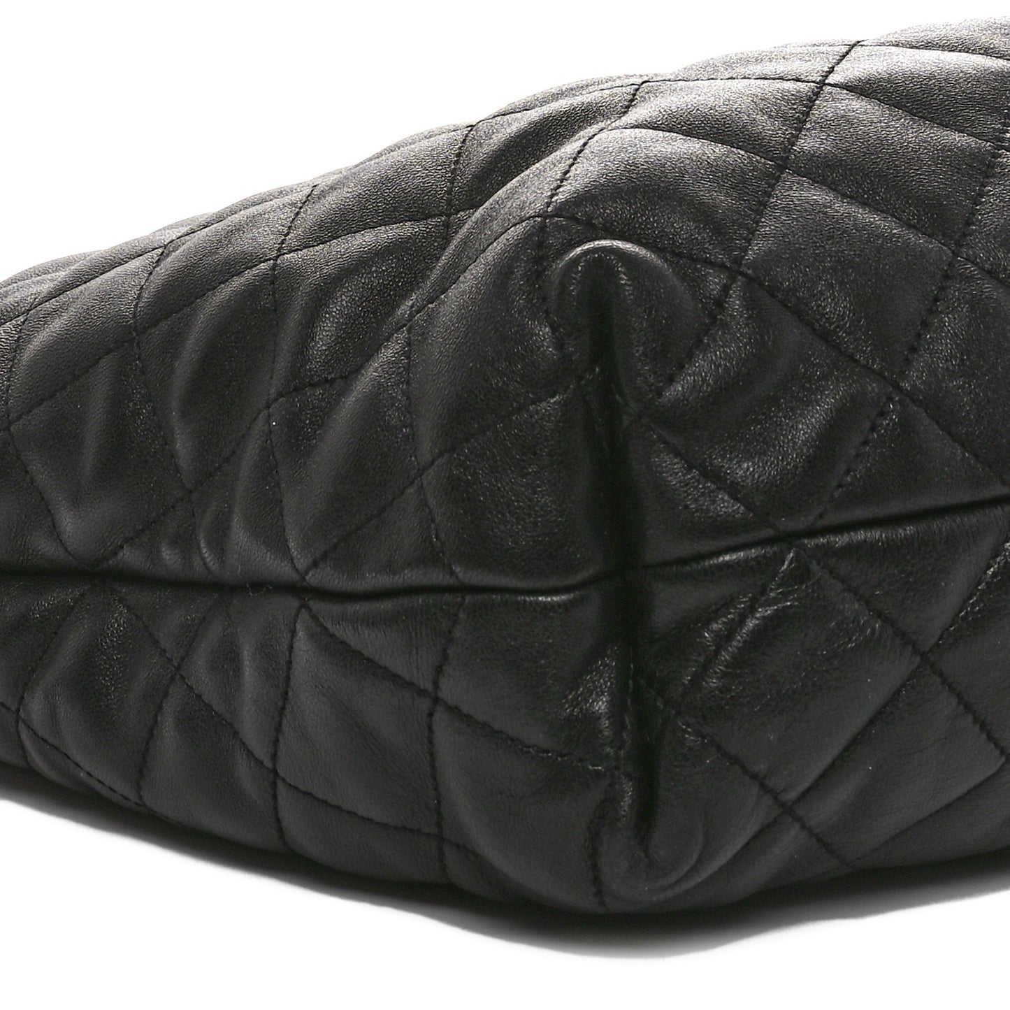 Lambskin Quilted Maxi Icare Shopping Tote Black