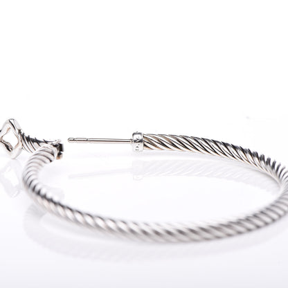 David Yurman Sterling Silver Large Cable Classics Hoop Earrings 4 of 5