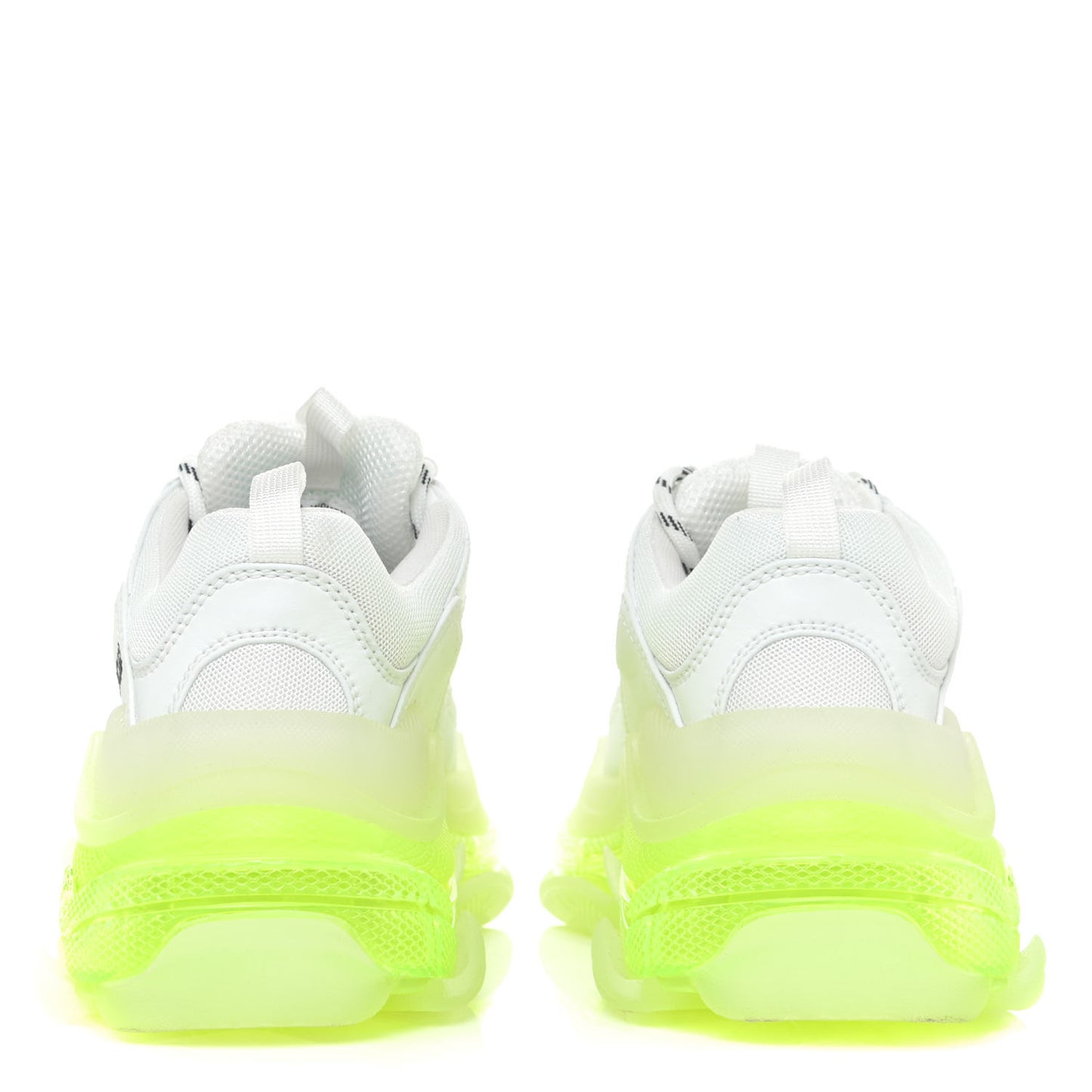 Fabric Mesh Clear Sole Fluo Womens Triple S Sneakers 36 White Fluo Yellow