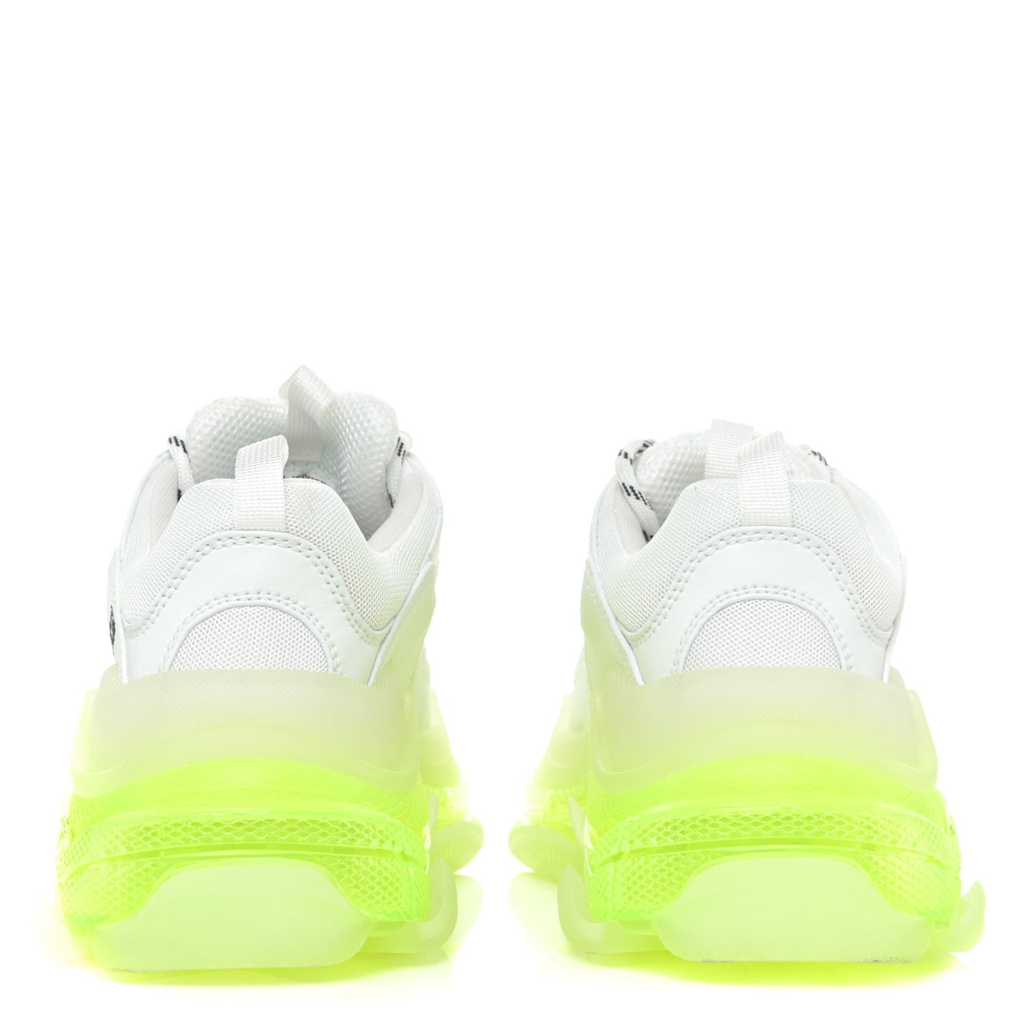 Balenciaga Fabric Mesh Clear Sole Fluo Womens Triple S Sneakers 36 White Fluo Yellow 4 of 12