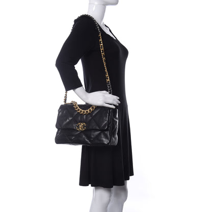Chanel Lambskin Quilted Large Chanel 19 Flap Black 2 of 11