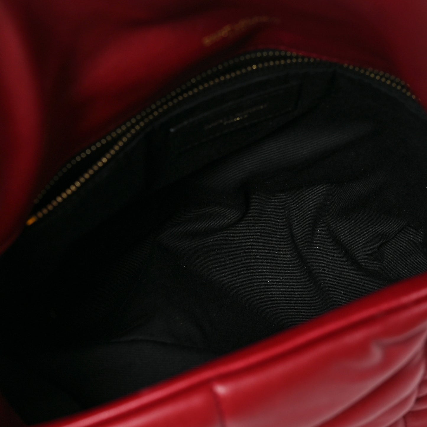 Lambskin Quilted Small Loulou Puffer Monogram Chain Satchel Red