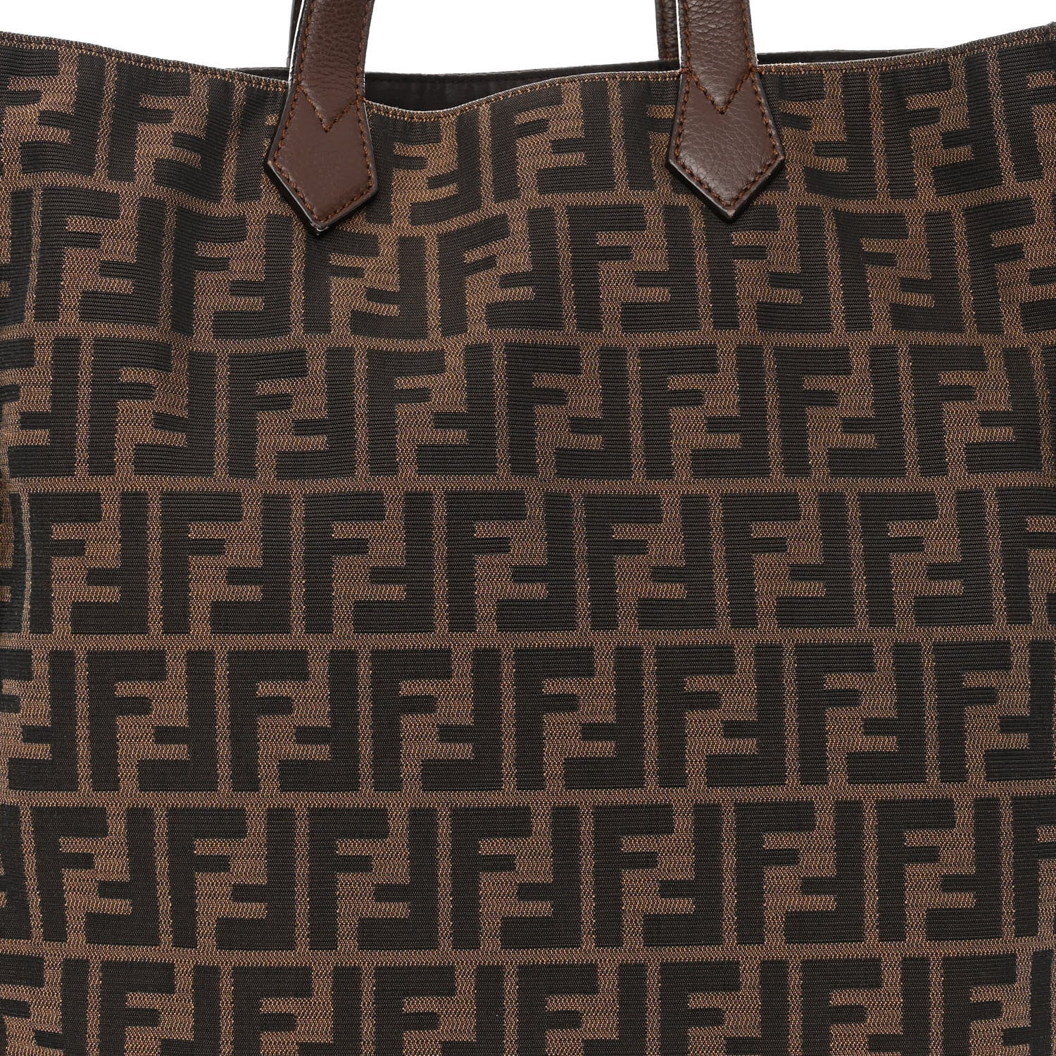 Fendi Zucca Vitello Artic Special Shopping Tote Tobacco Castagna 8 of 13