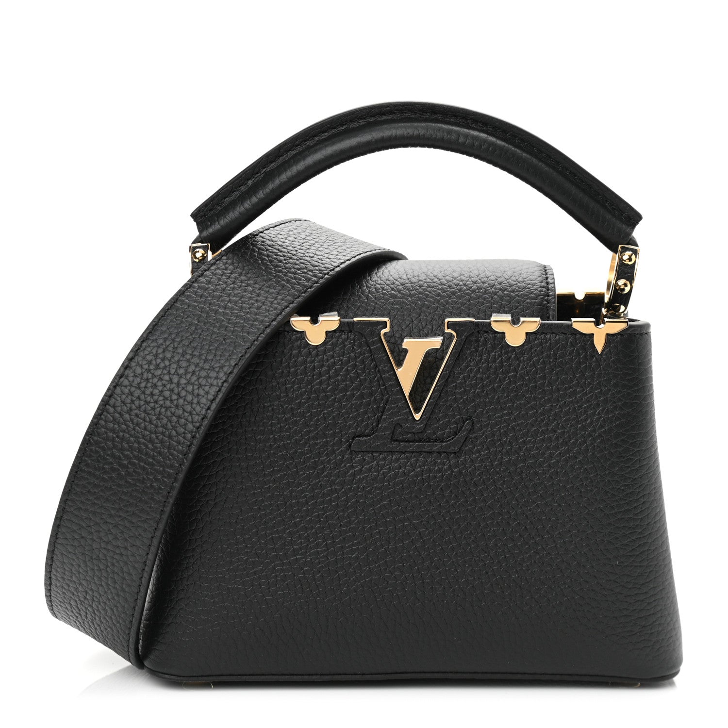 Louis Vuitton Taurillon Embellished Flower Crown Capucines Mini Black 1 of 10