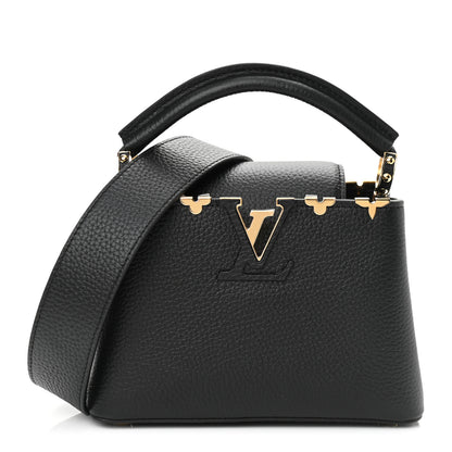 Louis Vuitton Taurillon Embellished Flower Crown Capucines Mini Black 1 of 10