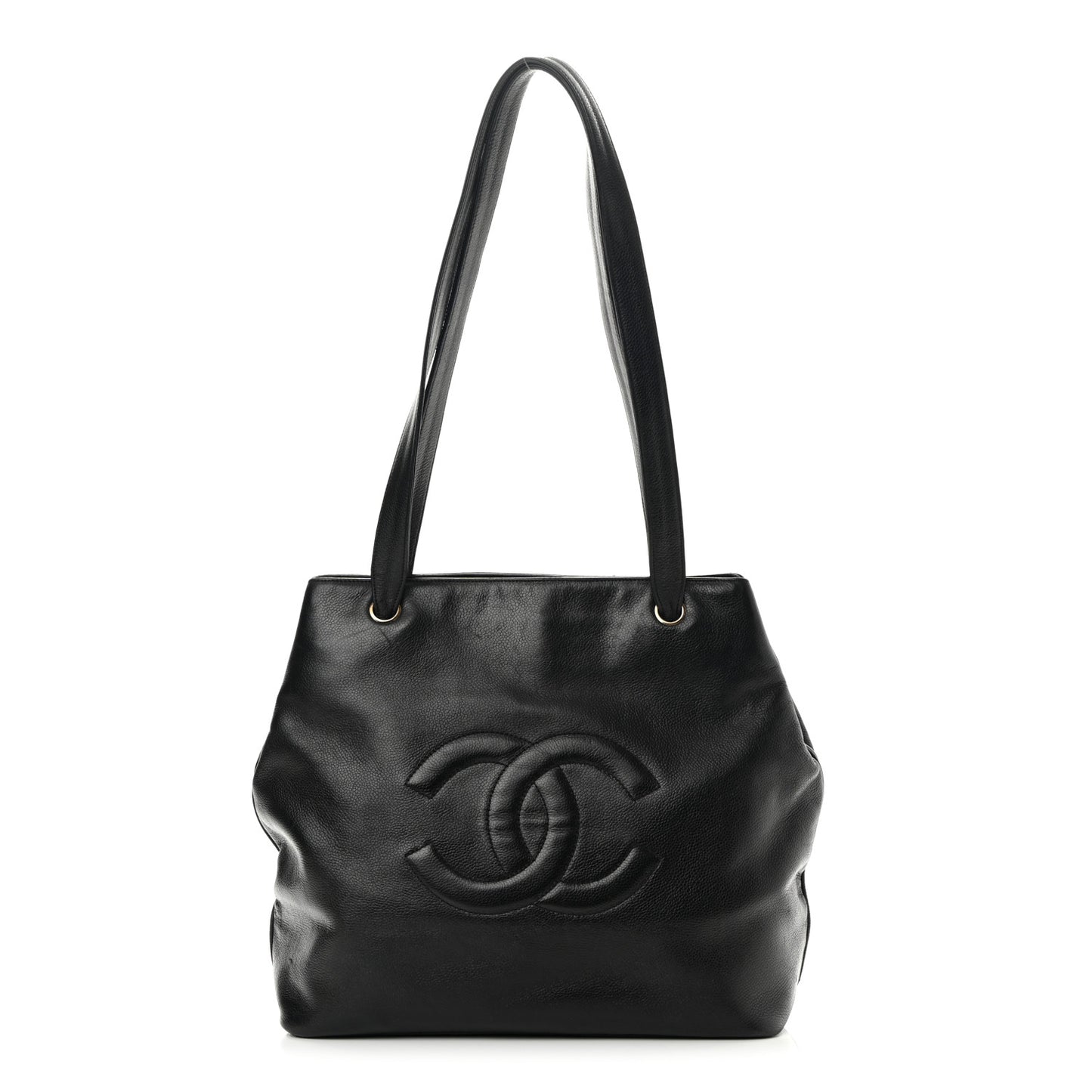 Caviar Large CC Shoulder Bag Black