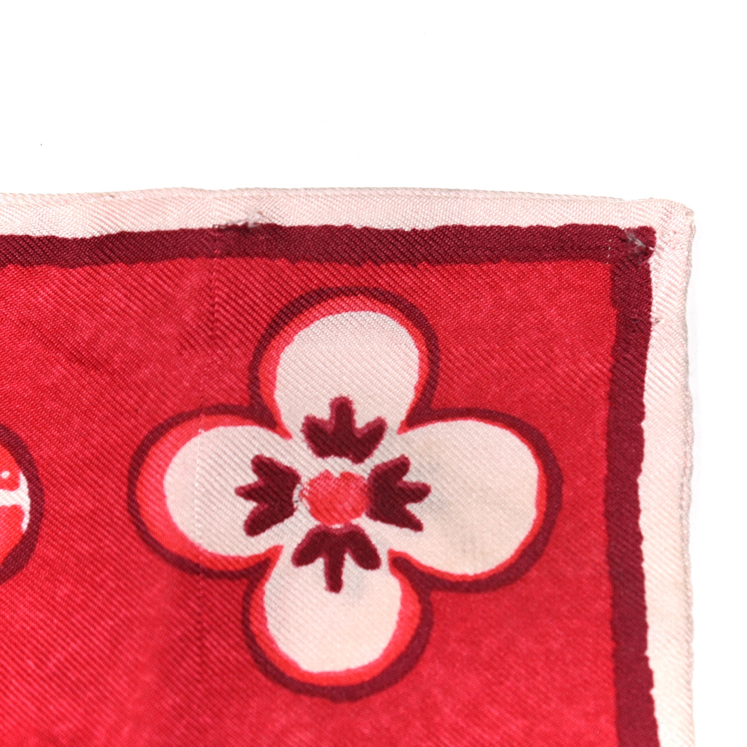 Louis Vuitton Silk Fleur de Porcelaine Bandeau Red 4 of 4