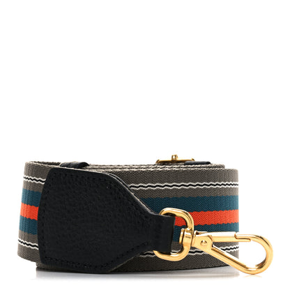 Prada Vitello Daino Striped Fabric Shoulder Strap 1 of 3